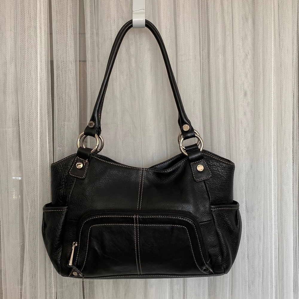 Tignanello 100% Black leather bag